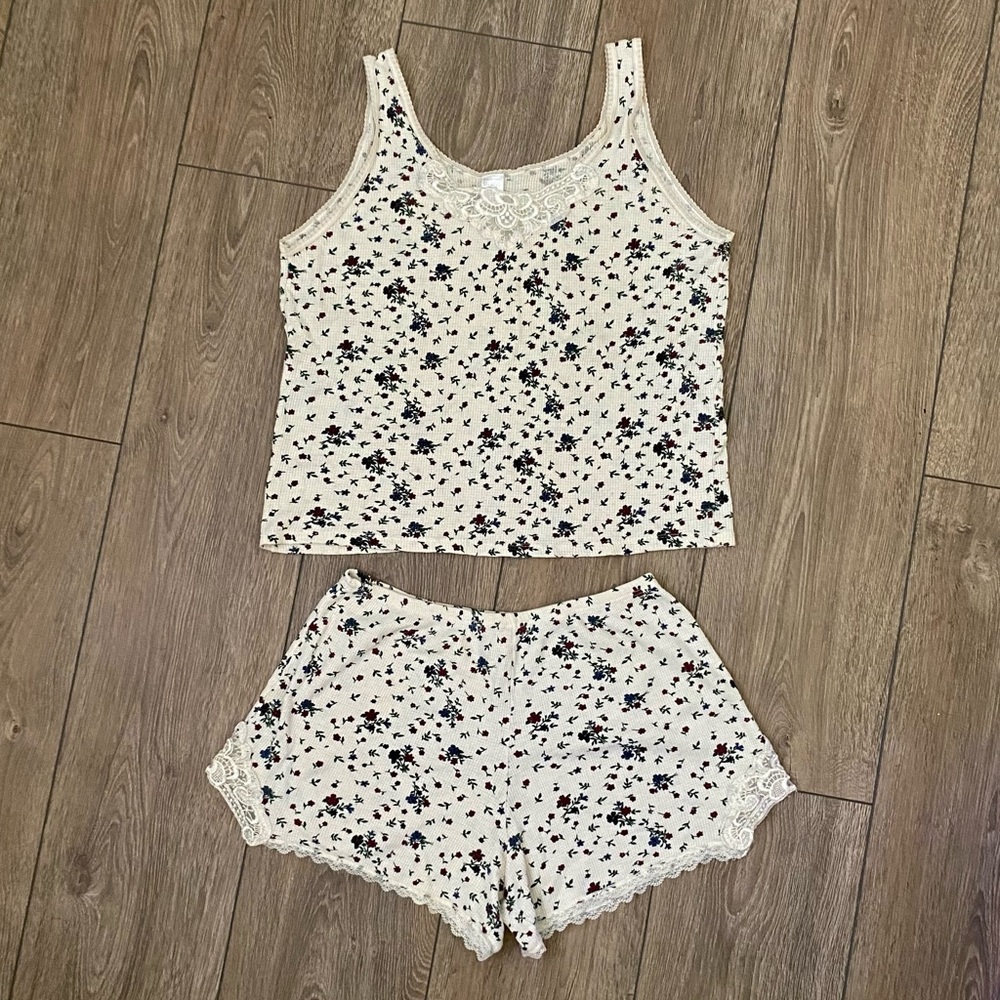 Rose/Lace Pajama/Lounge Set